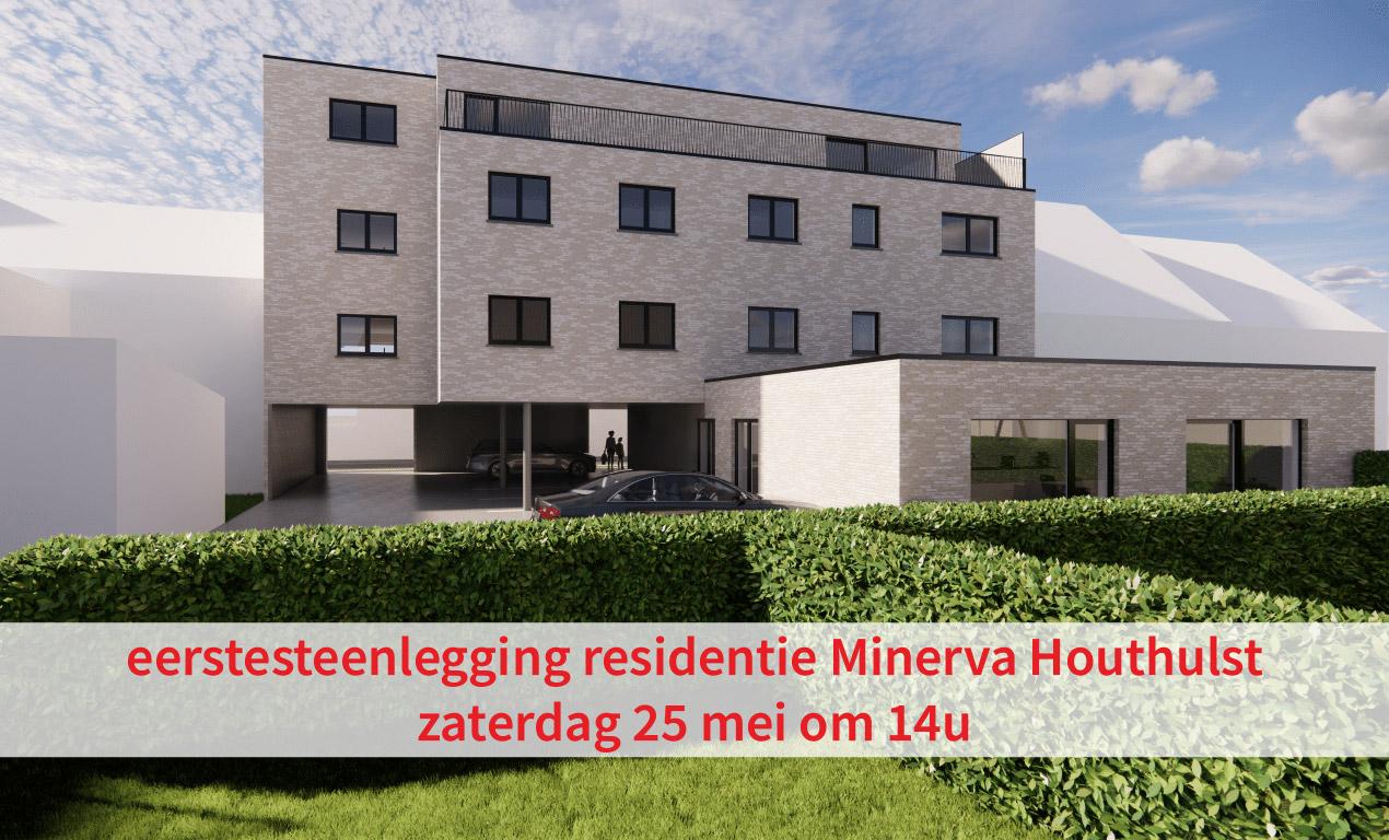 eerstesteenlegging nieuwbouwappartementen residentie Minerva Houthulst 