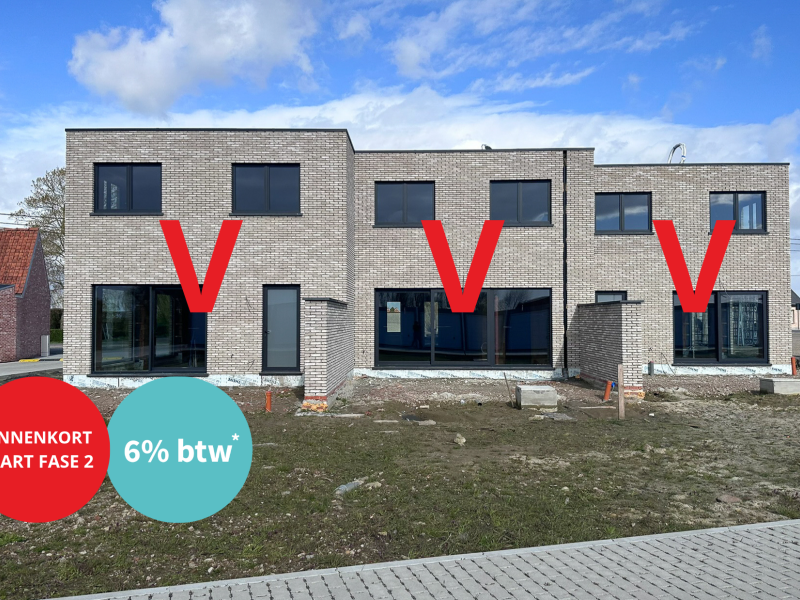 nieuwbouwwoningen te koop Woesten 6% btw