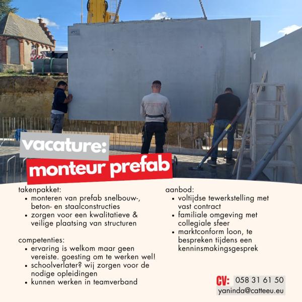 vacature monteur prefab 