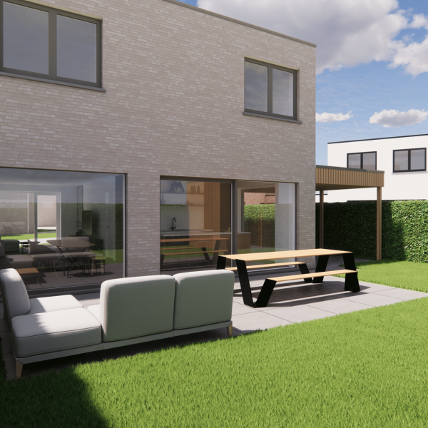 nieuwbouw halfopen woning met garage poperinge
