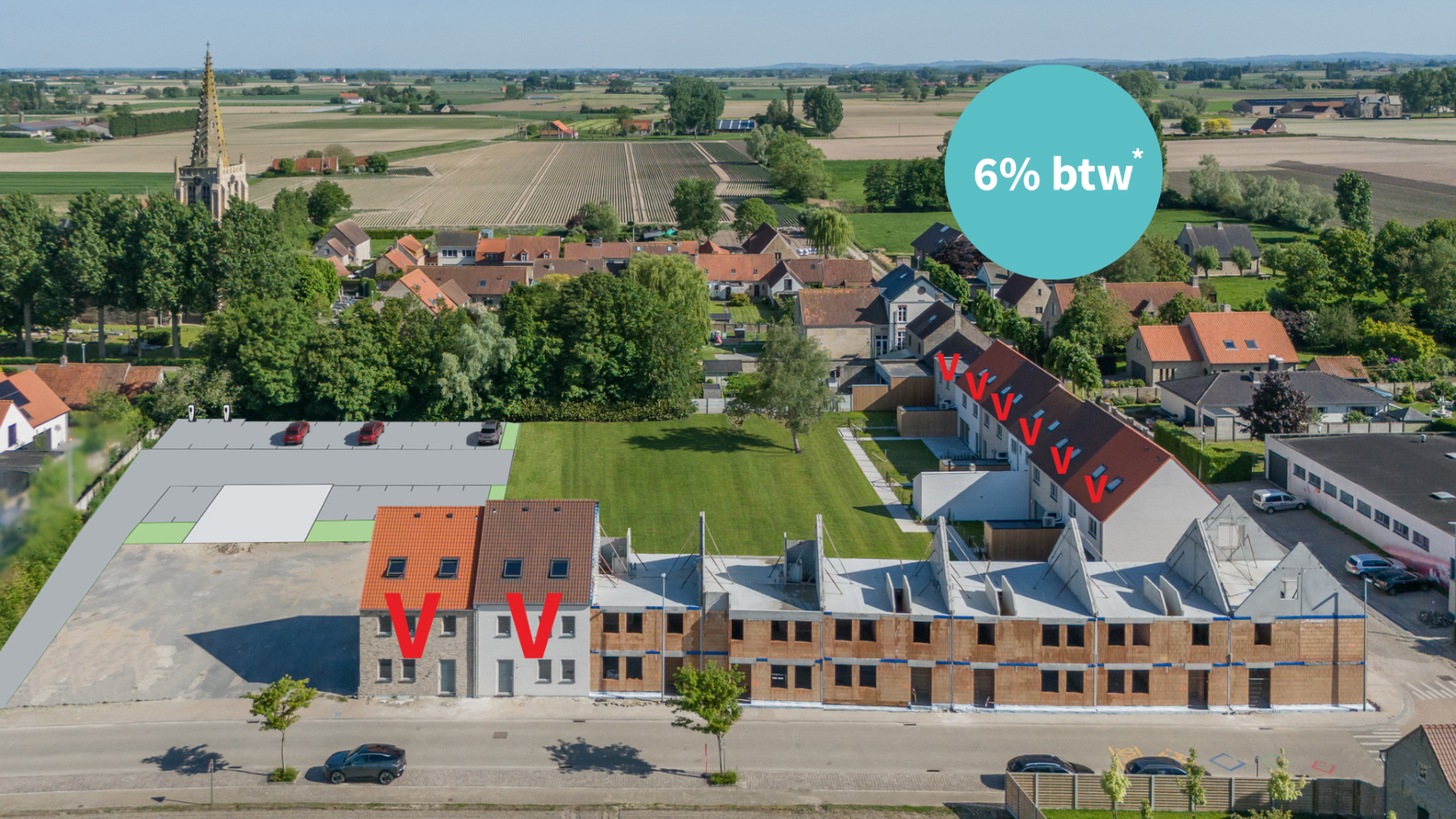 Catteeu De Lelie Beauvoorde Veurne te koop nieuwbouwwoning 6% BTW 