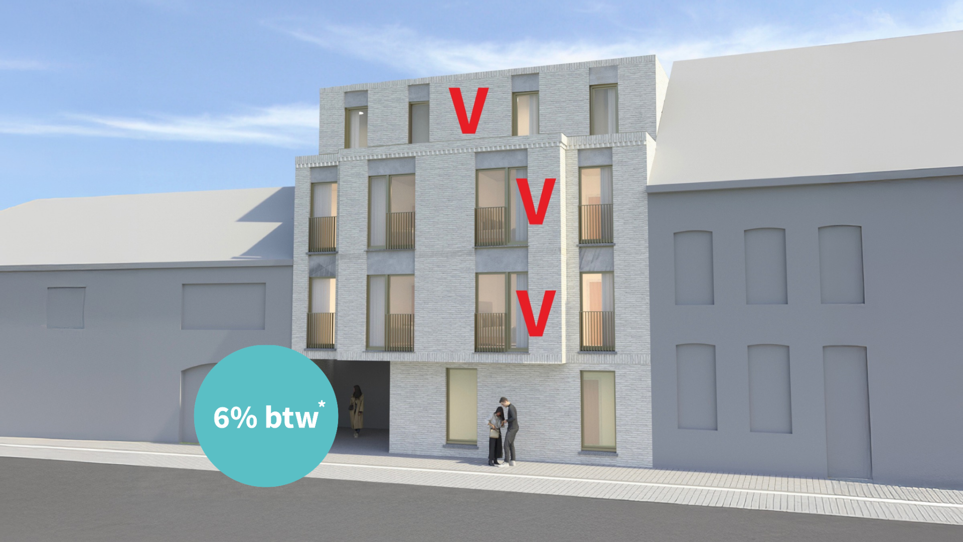 residentie Bruggehof Poperinge Bruggestraat nieuwbouwappartement