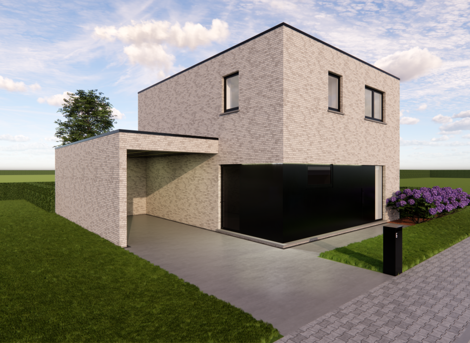 moderne woning met carport laten ontwerpen en bouwen