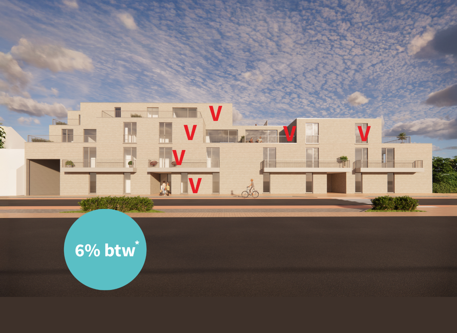 6% BTW residentie Zaeyers Brugsesteenweg Veurne te koop station