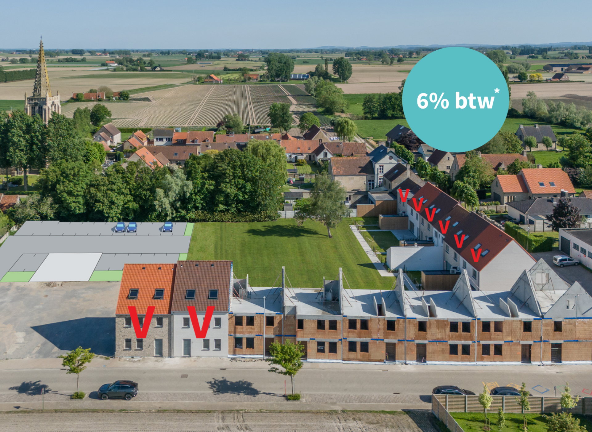 Catteeu De Lelie Beauvoorde Veurne te koop nieuwbouwwoning 6% BTW 
