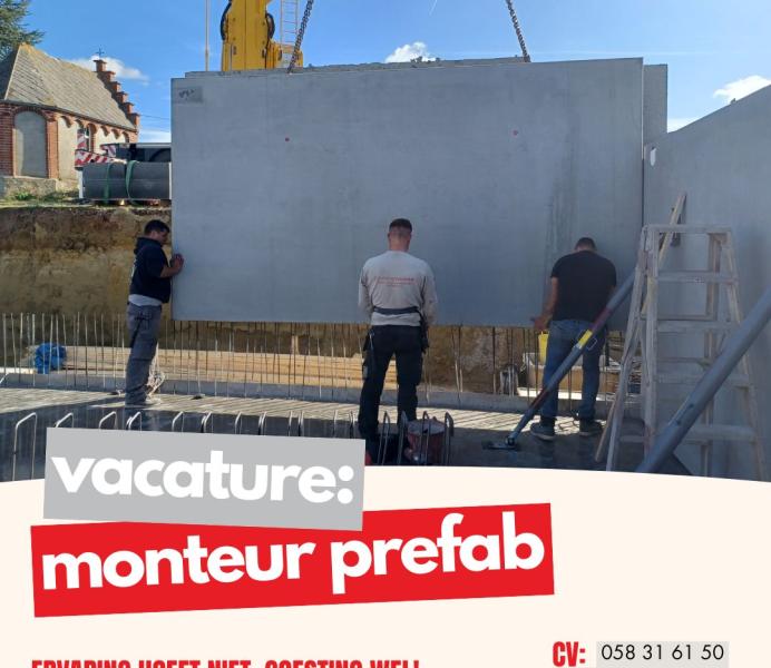 vacature monteur prefab West vlaanderen