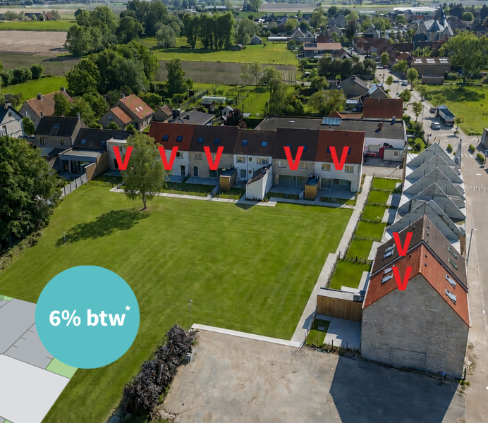 Catteeu De Lelie Beauvoorde Veurne te koop nieuwbouwwoning 6% BTW