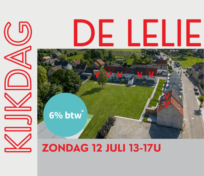 Catteeu De Lelie Beauvoorde Veurne te koop nieuwbouwwoning 6% BTW kijkdag 12 juli