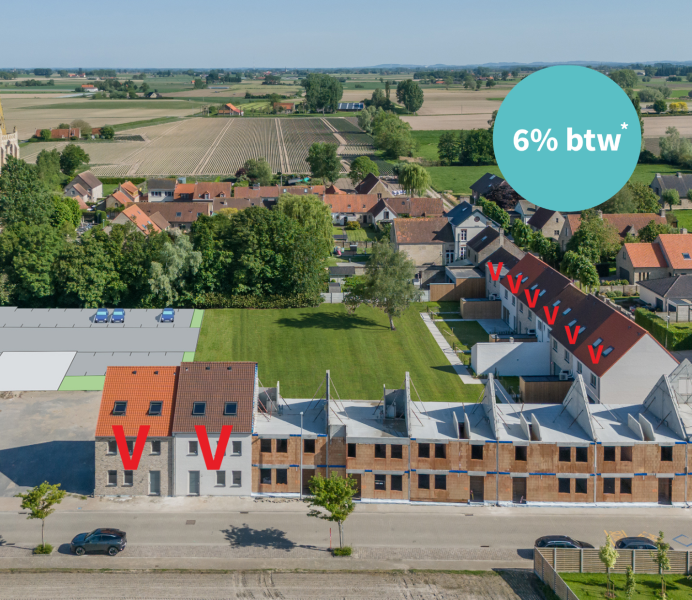 Catteeu De Lelie Beauvoorde Veurne te koop nieuwbouwwoning 6% BTW 